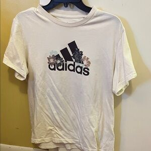 Adidas Kids White Floral Graphic Tee